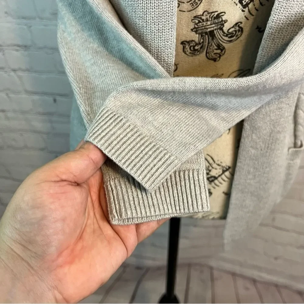 Talbots petite Open Cardigan Light Grey size P